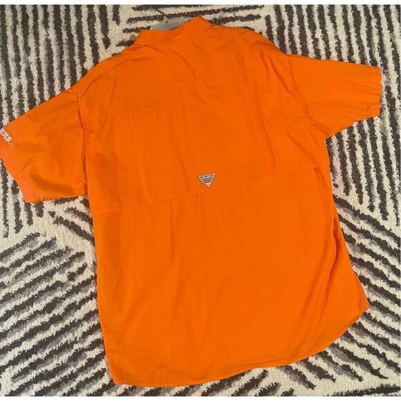Columbia PFG Men’s Clemson Tigers Fishing Shirt XL Orange Button Down Cotton - Picture 9 of 10
